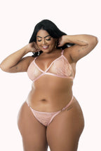 Conjunto de Renda Plus Size Sexy com Tule – Doce Malícia
