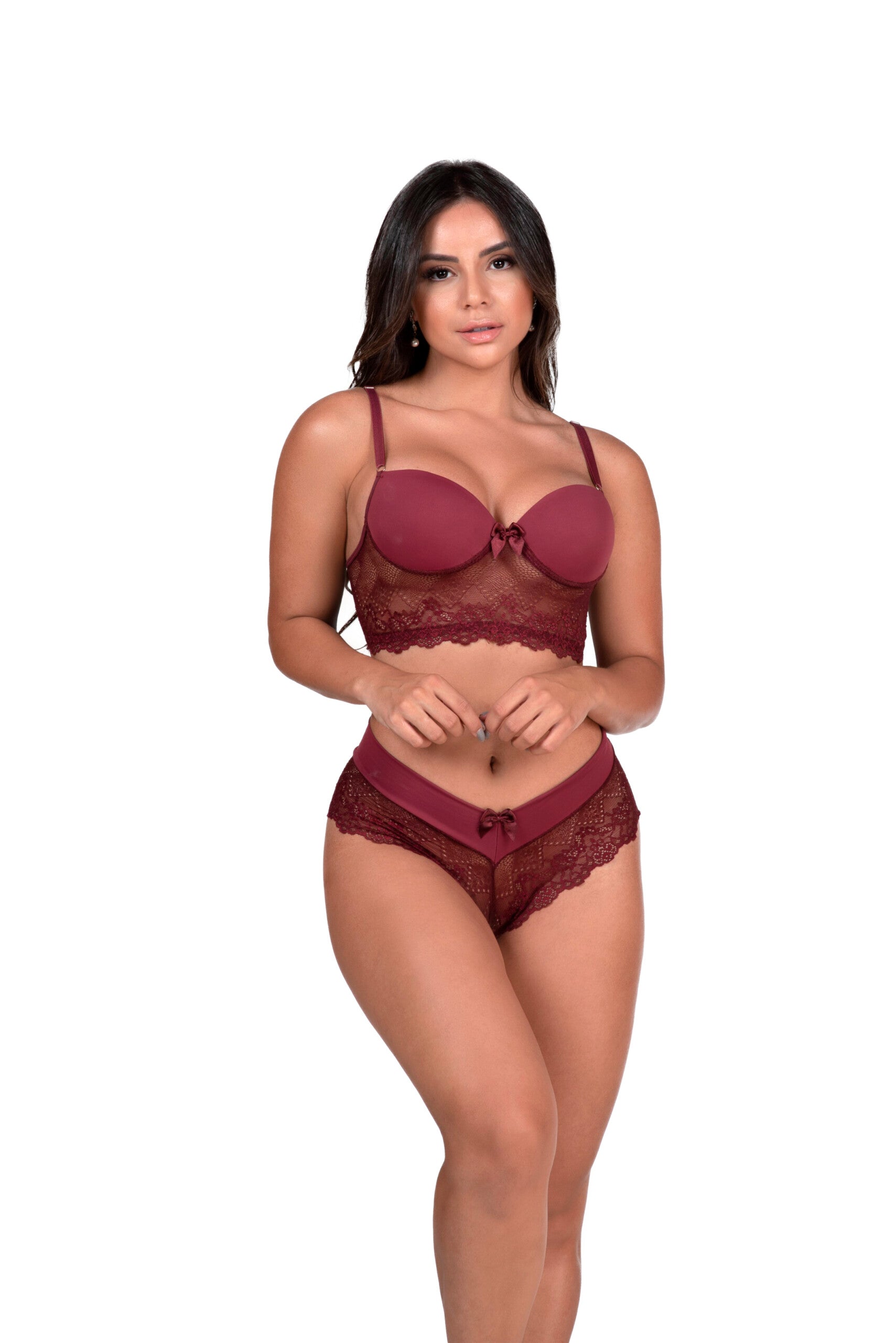 Conjunto de bojo em renda em Branco – Doce Malícia
