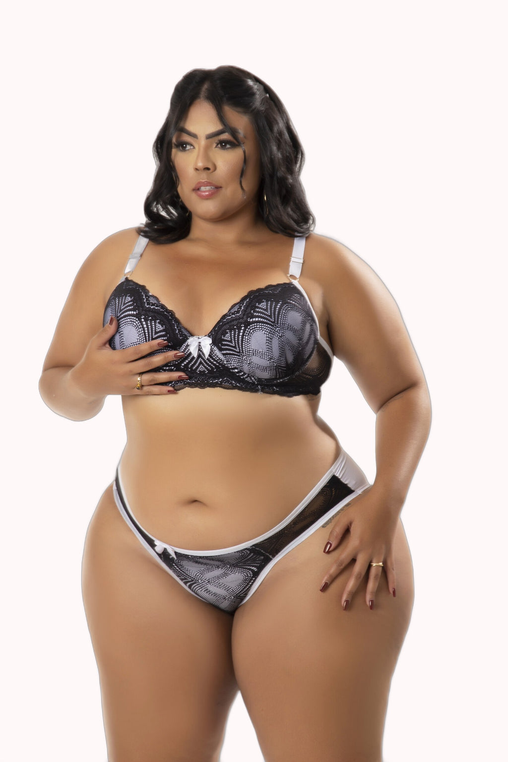 Conjunto de bojo plus size com renda – Doce Malícia