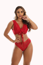 Conjunto de Lingerie com Renda e Laço – Doce Malícia