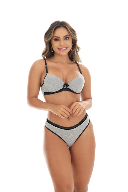 Conjunto de lingerie em algodão em Branco – Doce Malícia