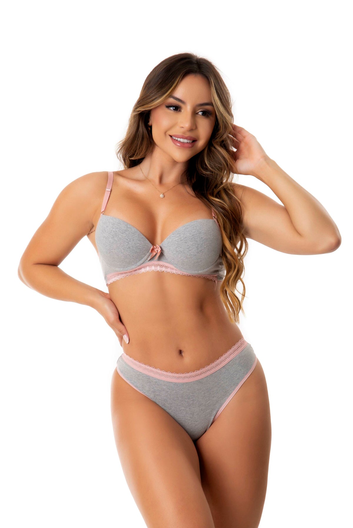 Conjunto de lingerie em algodão em Branco – Doce Malícia