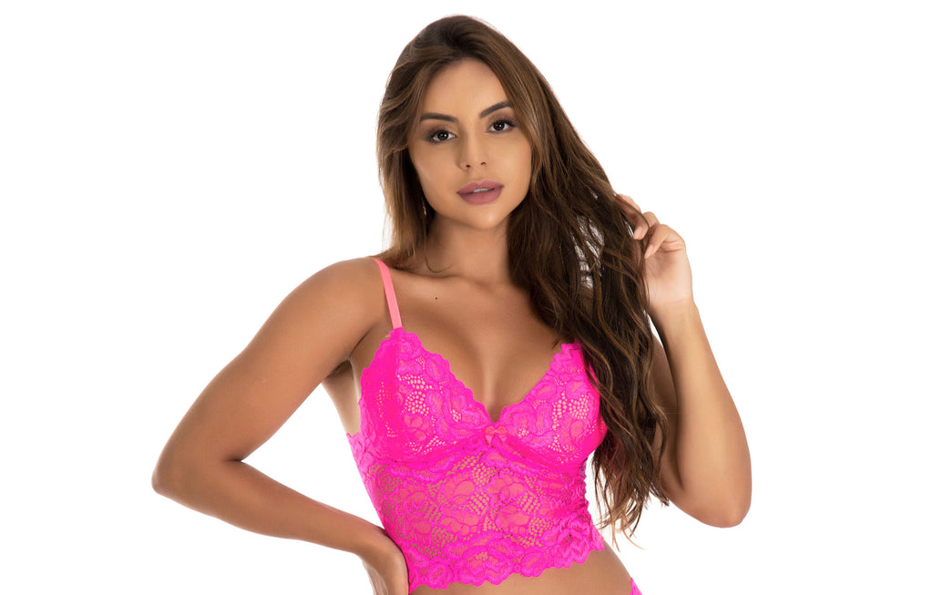 Cropped Neon em Renda em Amarelo Neon – Doce Malícia