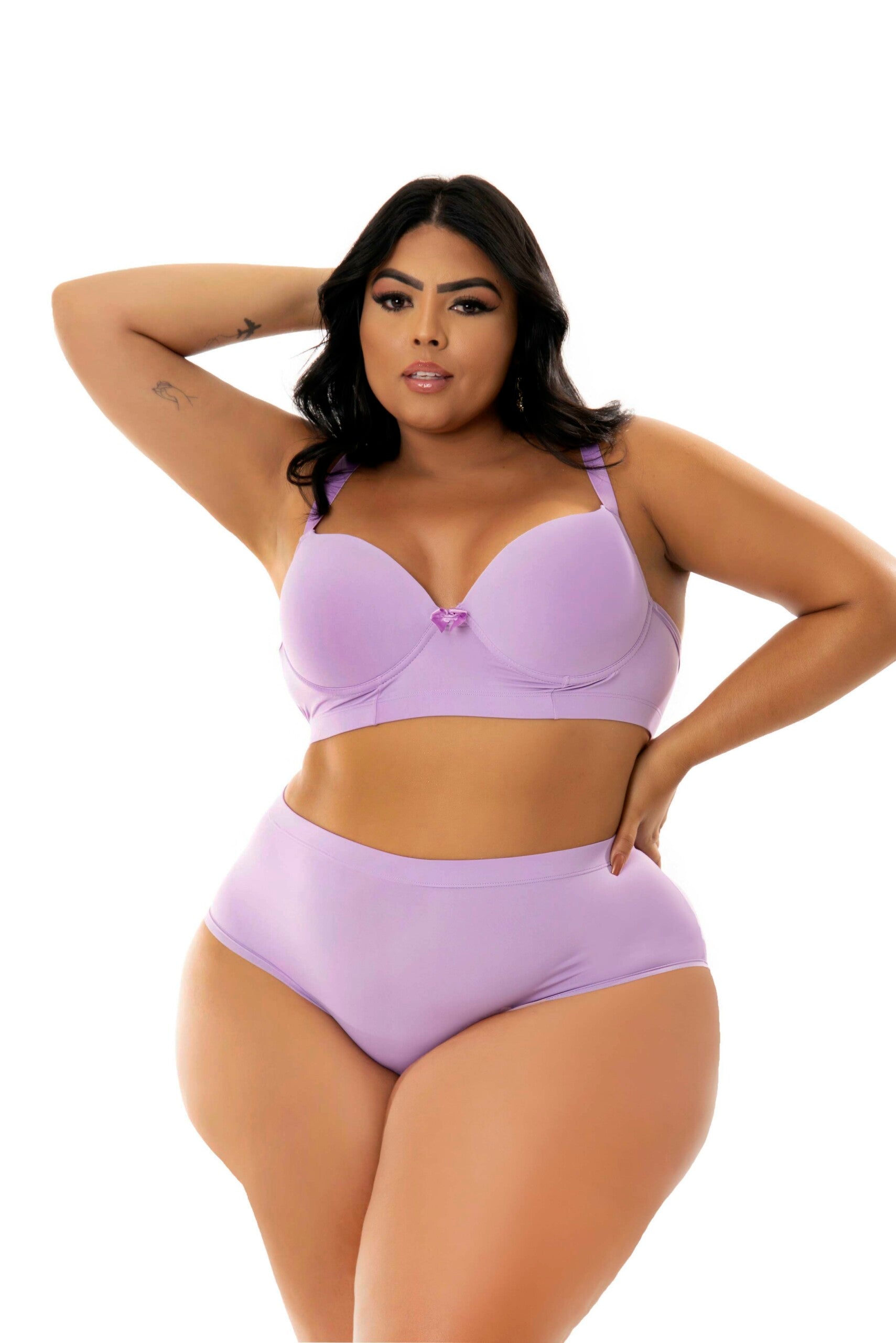 Conjunto de lingerie reforçado Plus Size em azul-Marinho – Doce Malícia