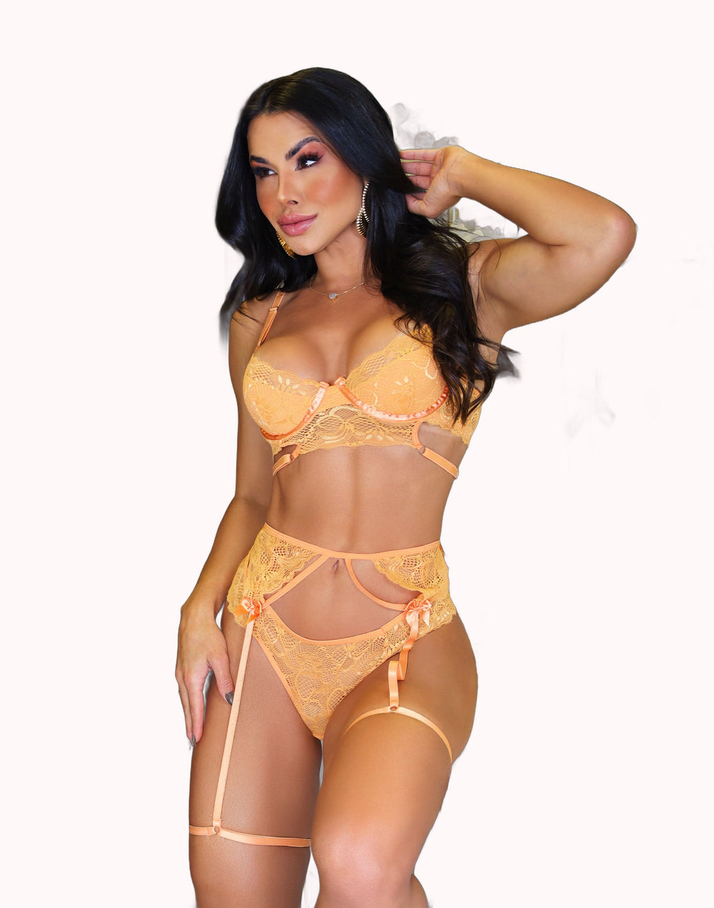 Conjunto de Renda com Cinta Liga Sensual – Doce Malícia