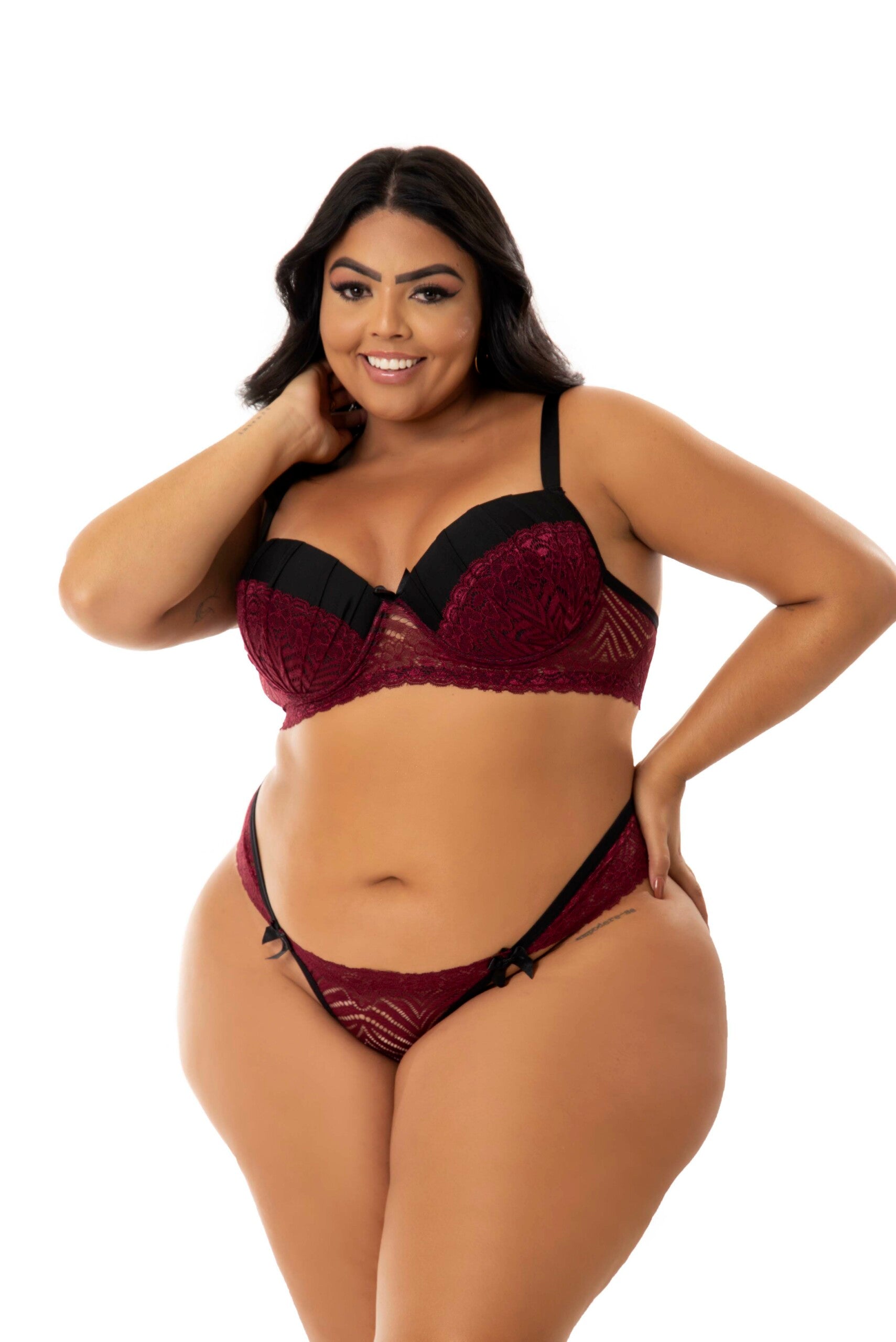Conjunto de Renda e Microfibra em Branco – Doce Malícia