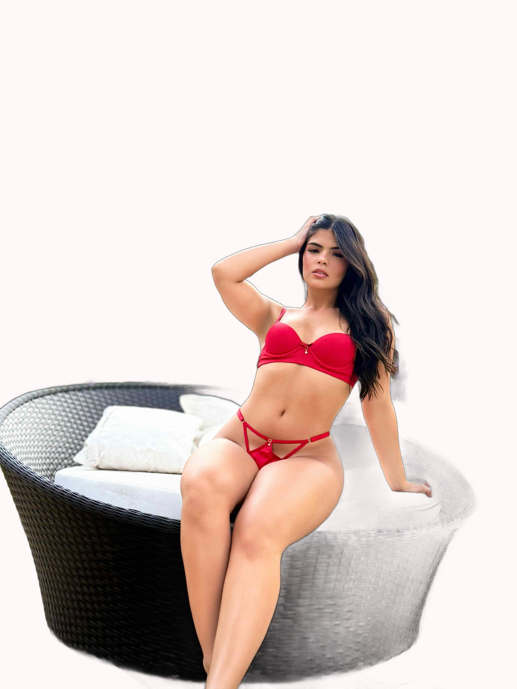 Conjunto em Microfibra Canelada com Pingente – Doce Malícia