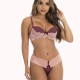 Conjunto em renda bicolor – Doce Malícia