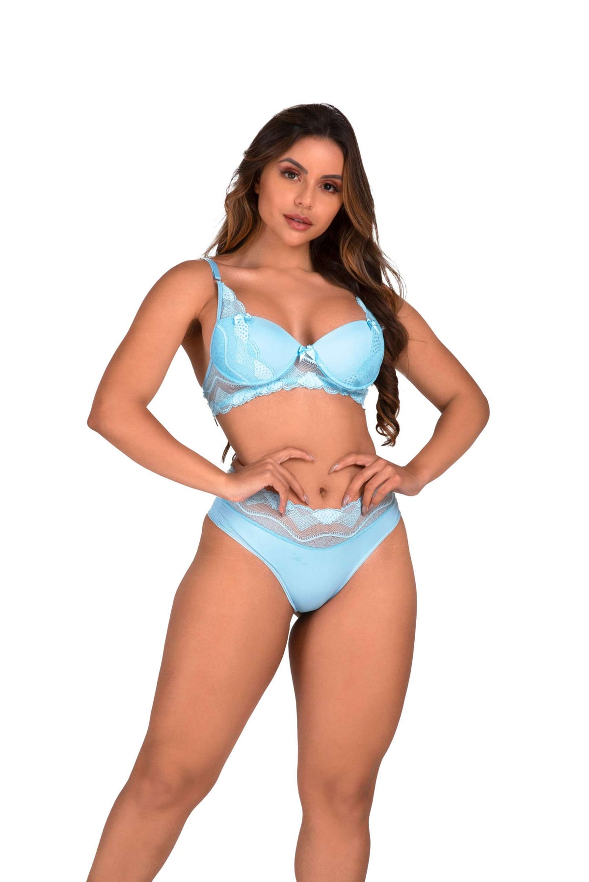 Conjunto em renda com fio duplo em cores sortidas – Doce Malícia