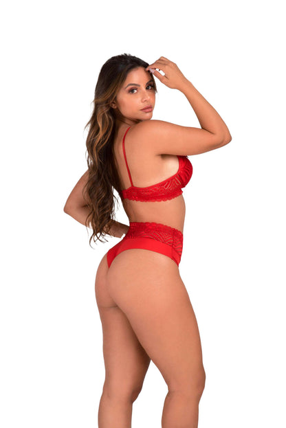 Conjunto em renda com fio duplo em cores sortidas – Doce Malícia