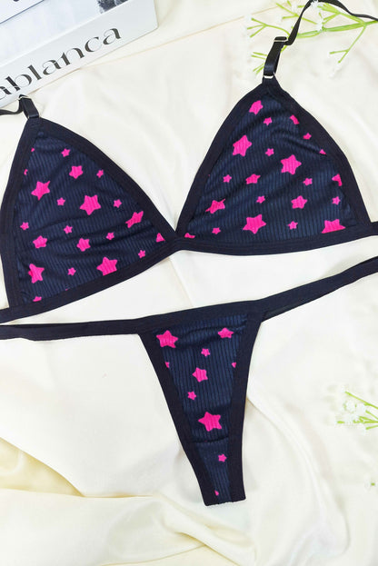 Conjunto em Suede Estampado em azul-Marinho – Doce Malícia