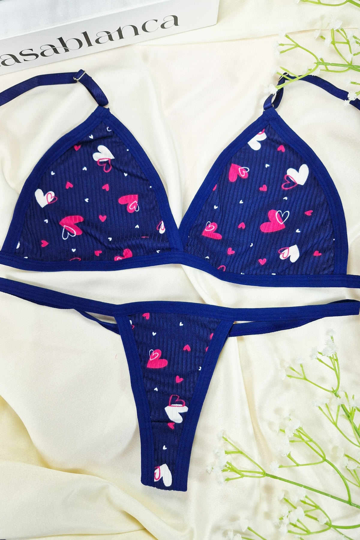 Conjunto em Suede Estampado em azul-Marinho – Doce Malícia