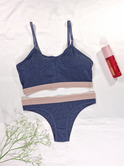 Conjunto Esportivo de Mescla com em Branco – Doce Malícia