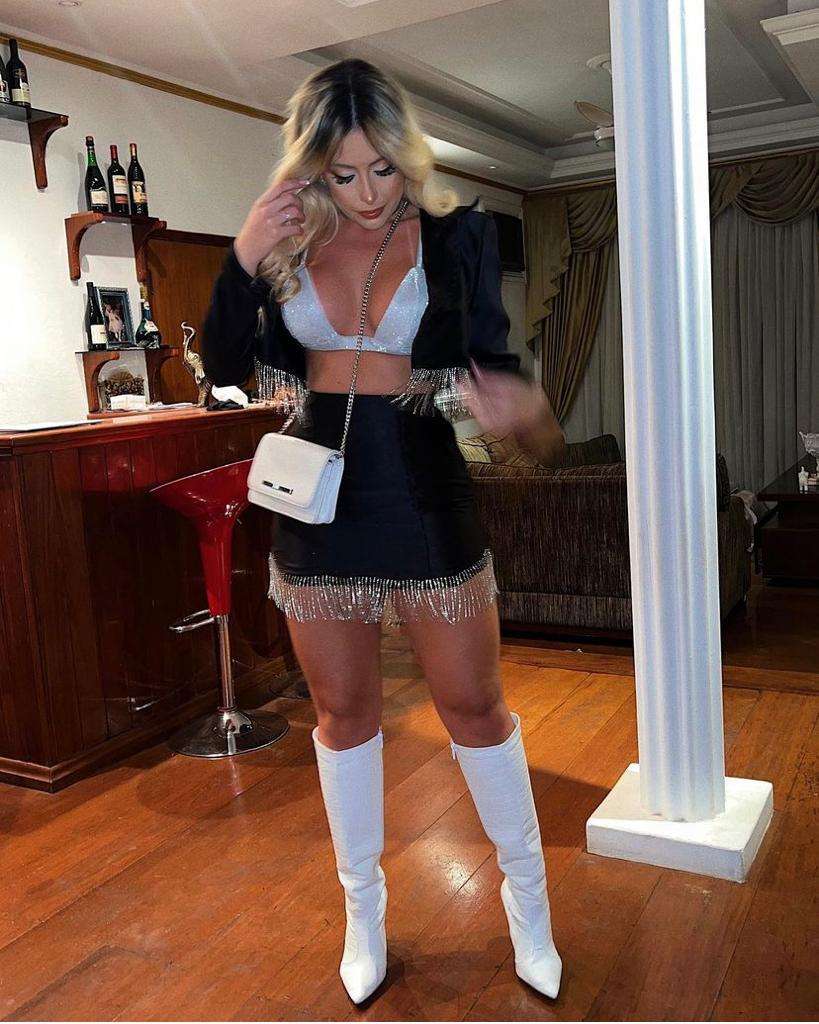 Conjunto Gabi Alfaiataria Franja Strass - Preto