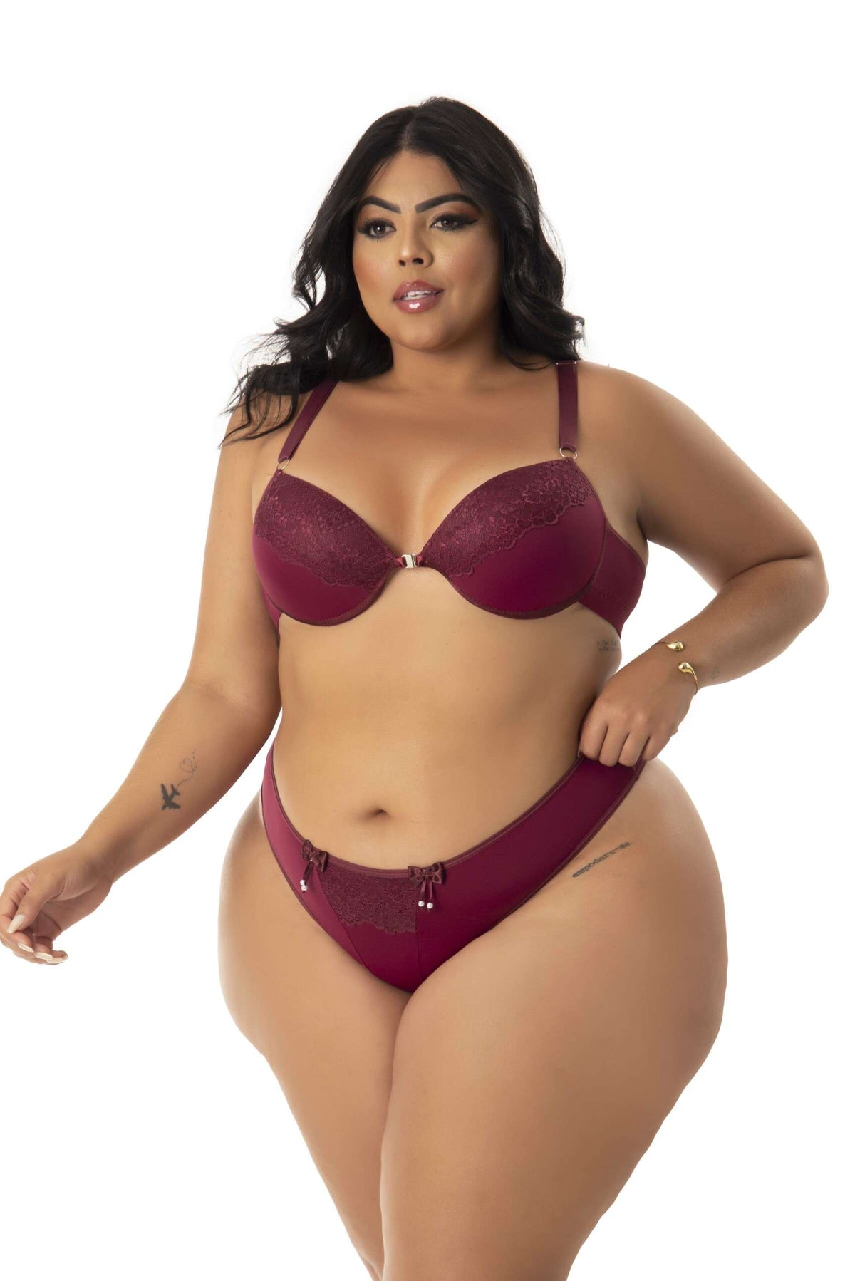 Conjunto nadador plus size em microfibra em Branco – Doce Malícia
