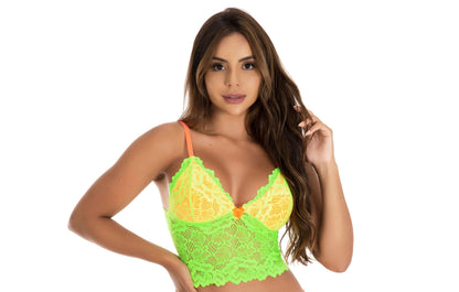 Top Neon de Renda em Amarelo Neon – Doce Malícia