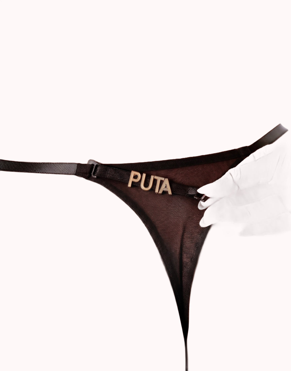Conjunto Personalizável em Tule Bordado – Wendy – Preto – Tamanho P