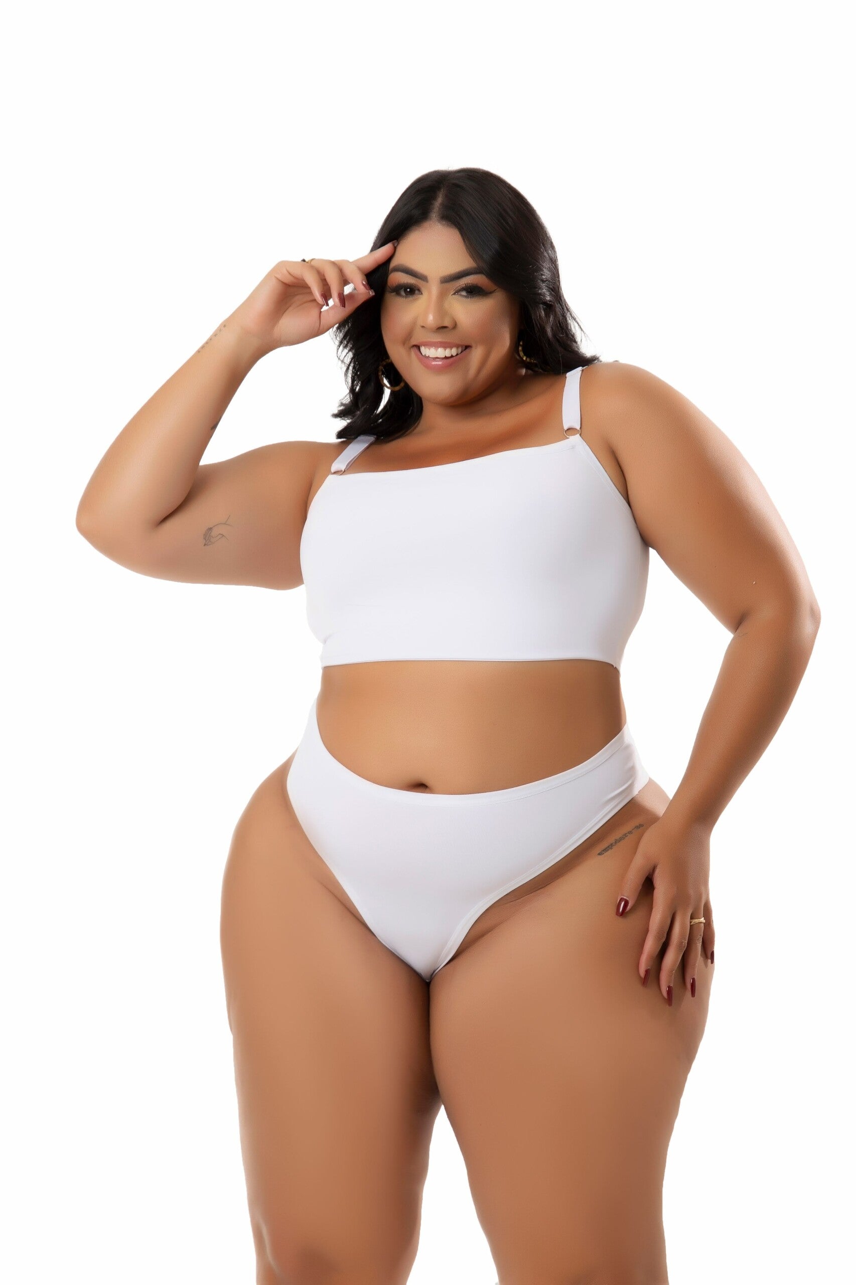 Conjunto Plus Size Conforto Sem Bojo em Branco – Doce Malícia