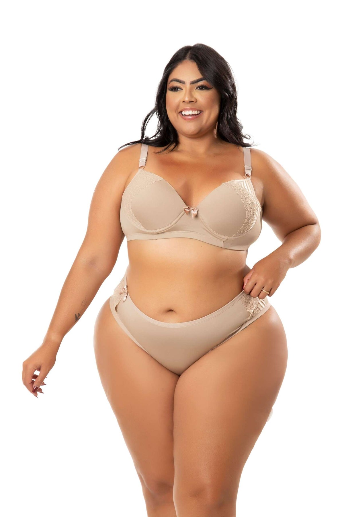 Conjunto Plus Size em Microfibra em azul-Marinho – Doce Malícia