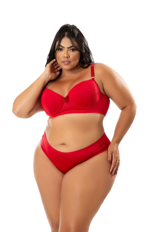 Conjunto Plus Size em Microfibra em azul-Marinho – Doce Malícia