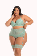 Conjunto Plus Size Sexy com Cinta Liga e Perneira – Doce Malícia