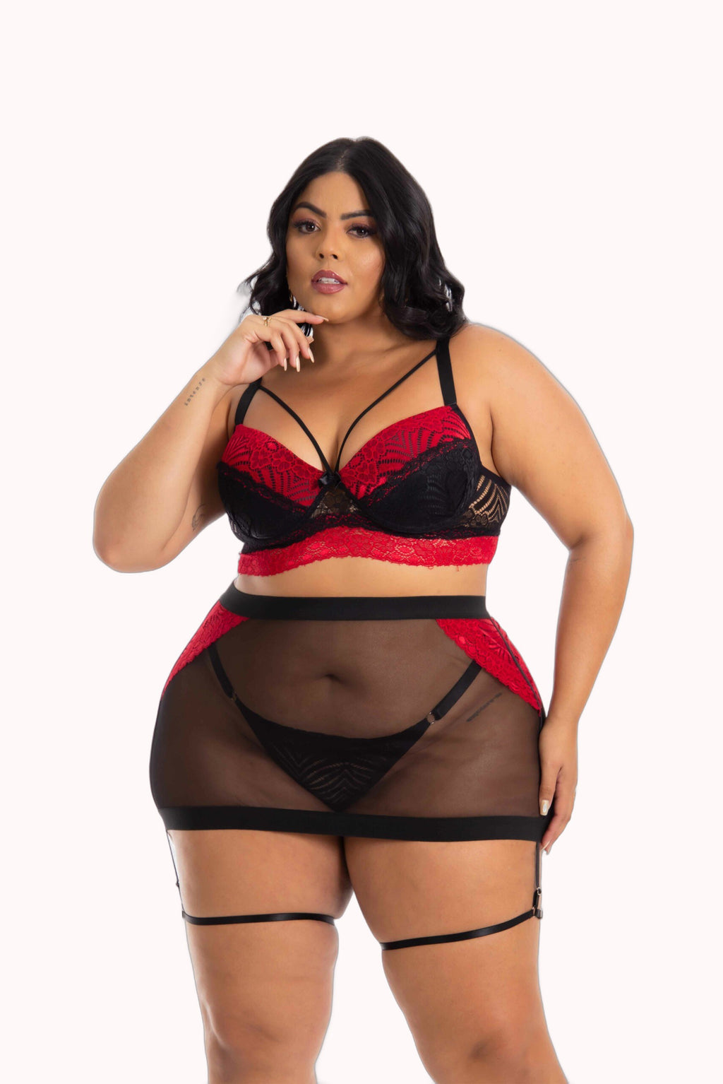 Conjunto Plus Size com Saia Fetiche – Doce Malícia
