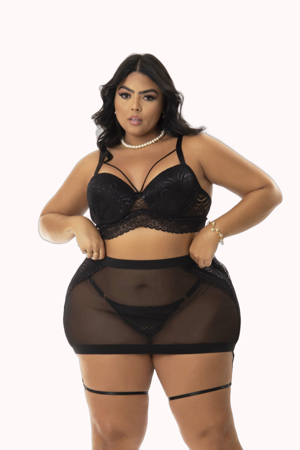 Conjunto Plus Size com Saia Fetiche – Doce Malícia