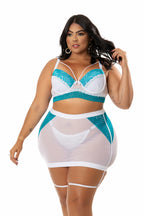 Conjunto Plus Size com Saia Fetiche em Branco/Romance – Doce Malícia