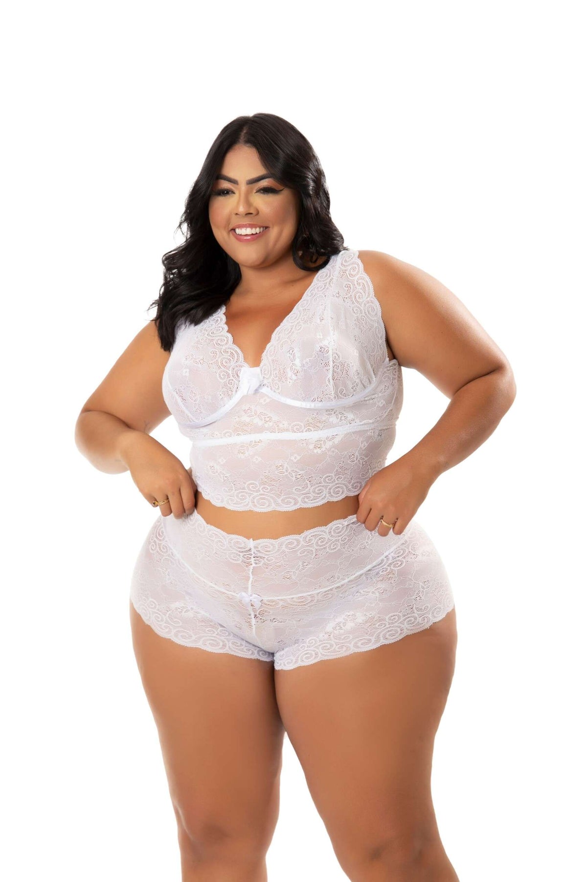 Conjunto Plus Size de Renda em cores sortidas – Doce Malícia