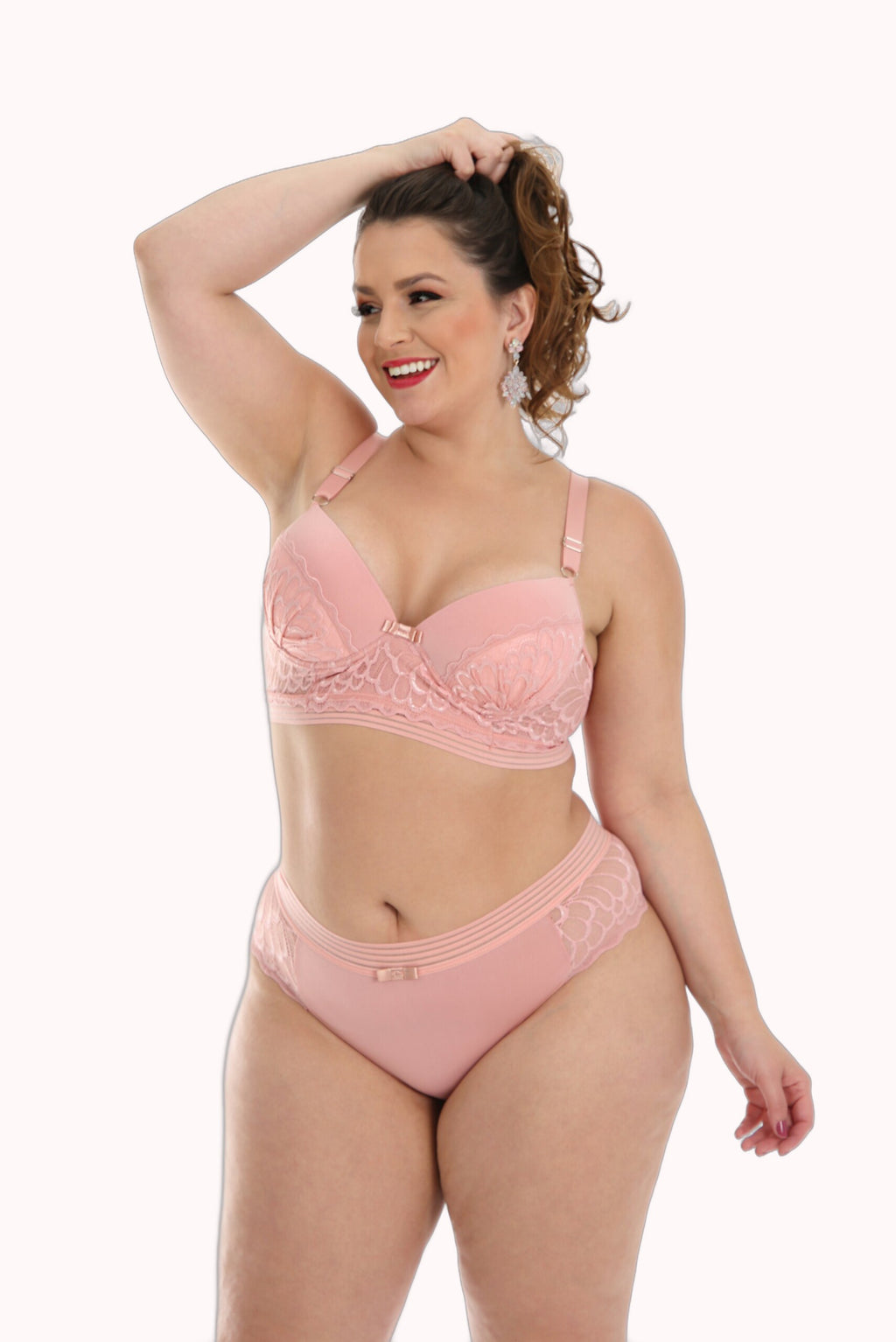 Conjunto Plus size em Renda e microfibra – Doce Malícia