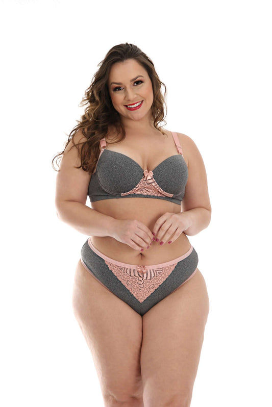 Conjunto Plus Size em supplex mesclado em azul-Marinho – Doce Malícia