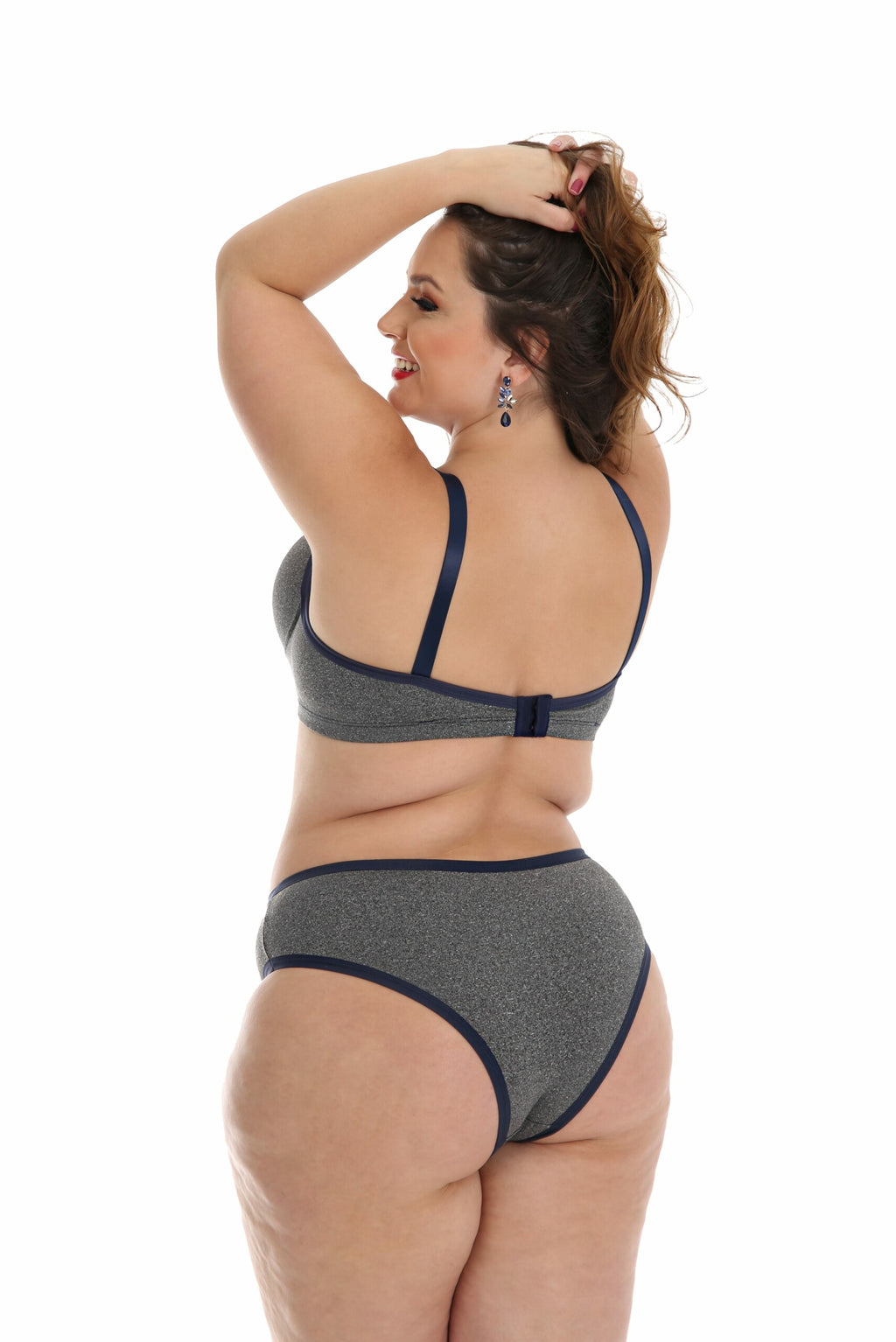 Conjunto Plus Size em supplex mesclado em azul-Marinho – Doce Malícia