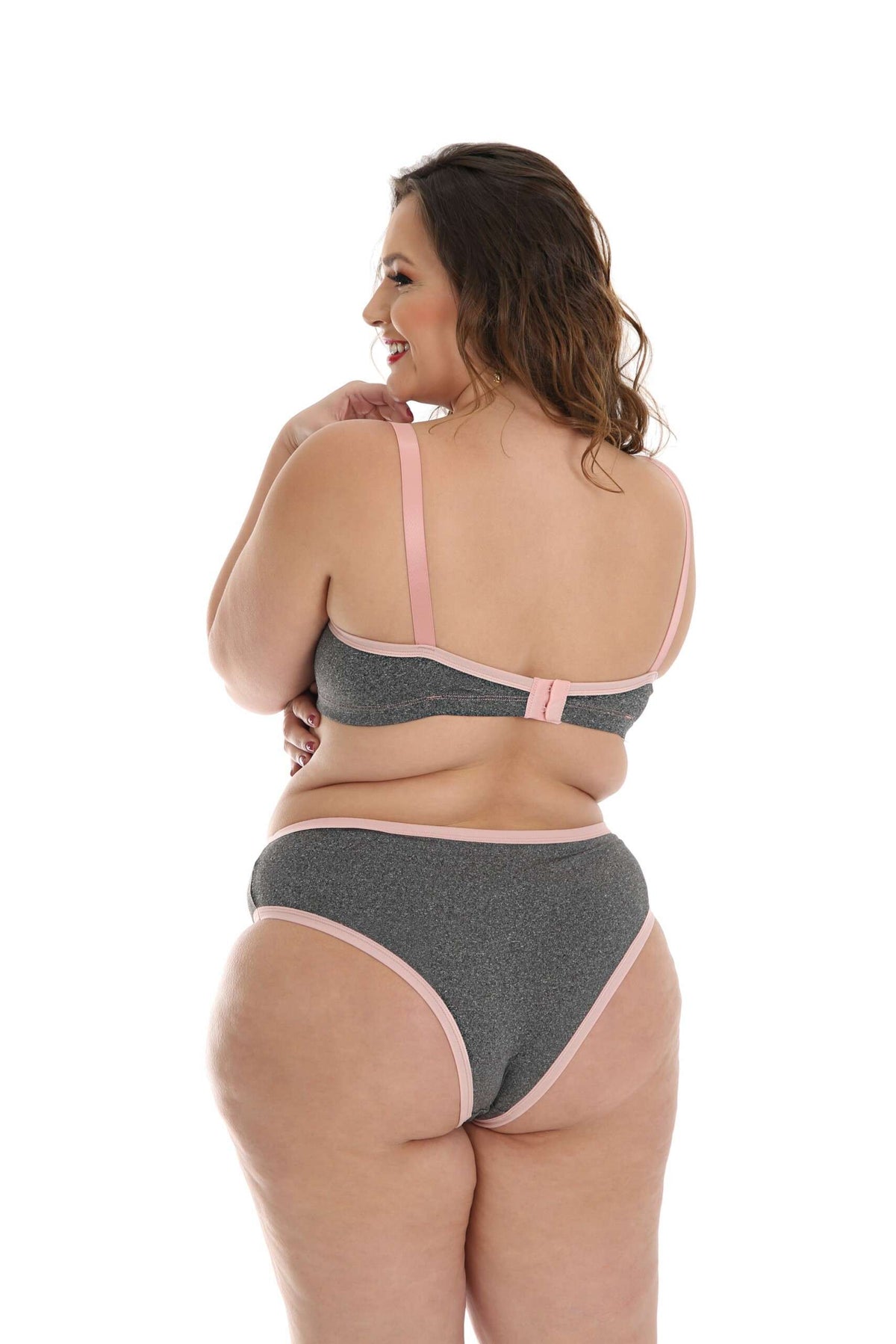 Conjunto Plus Size em supplex mesclado em azul-Marinho – Doce Malícia