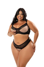 Conjunto Plus Size Feminino com Tule em azul-Marinho – Doce Malícia
