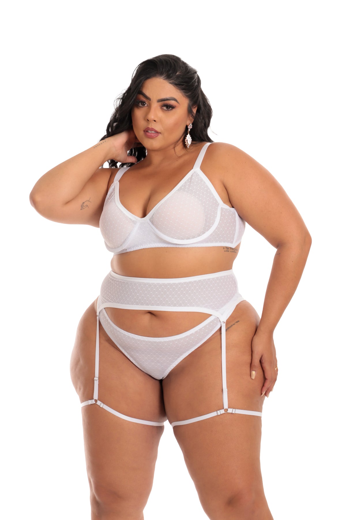 Conjunto Plus Size Sexy em em Branco – Doce Malícia