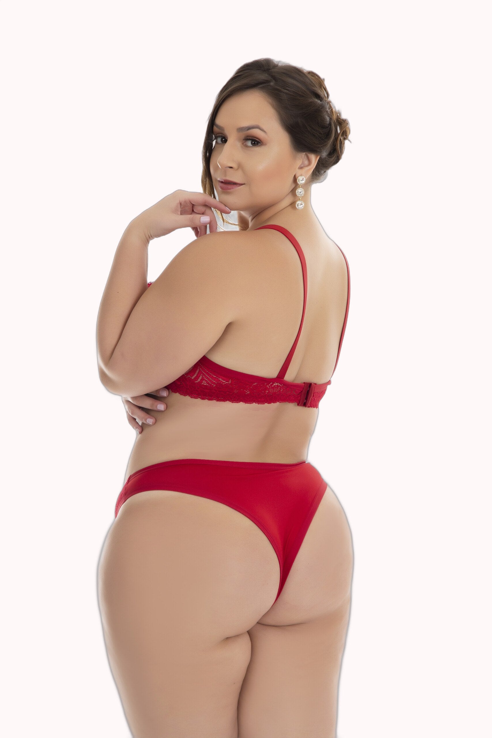Conjunto Plus Size Sexy de Renda com strappy – Doce Malícia