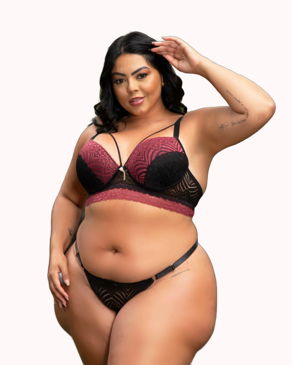 Conjunto Plus Size Strappy com Renda – Doce Malícia