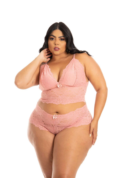 Conjunto sem Bojo Plus Size em azul-Marinho – Doce Malícia