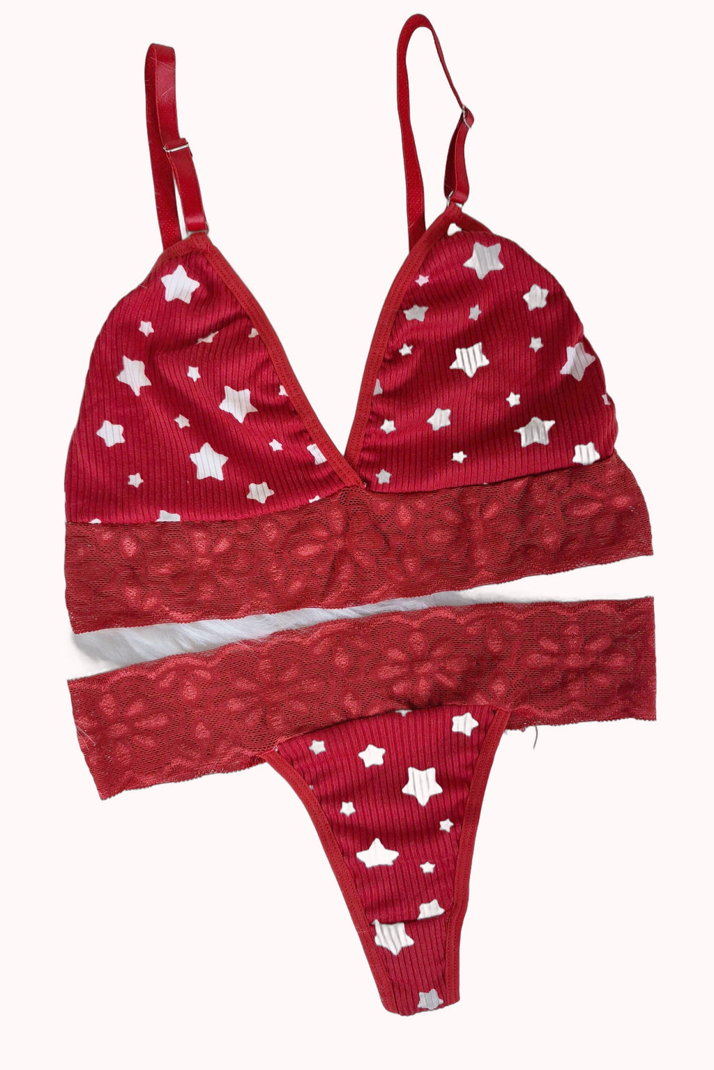 Conjunto Sem Bojo Canelado com Renda – Doce Malícia