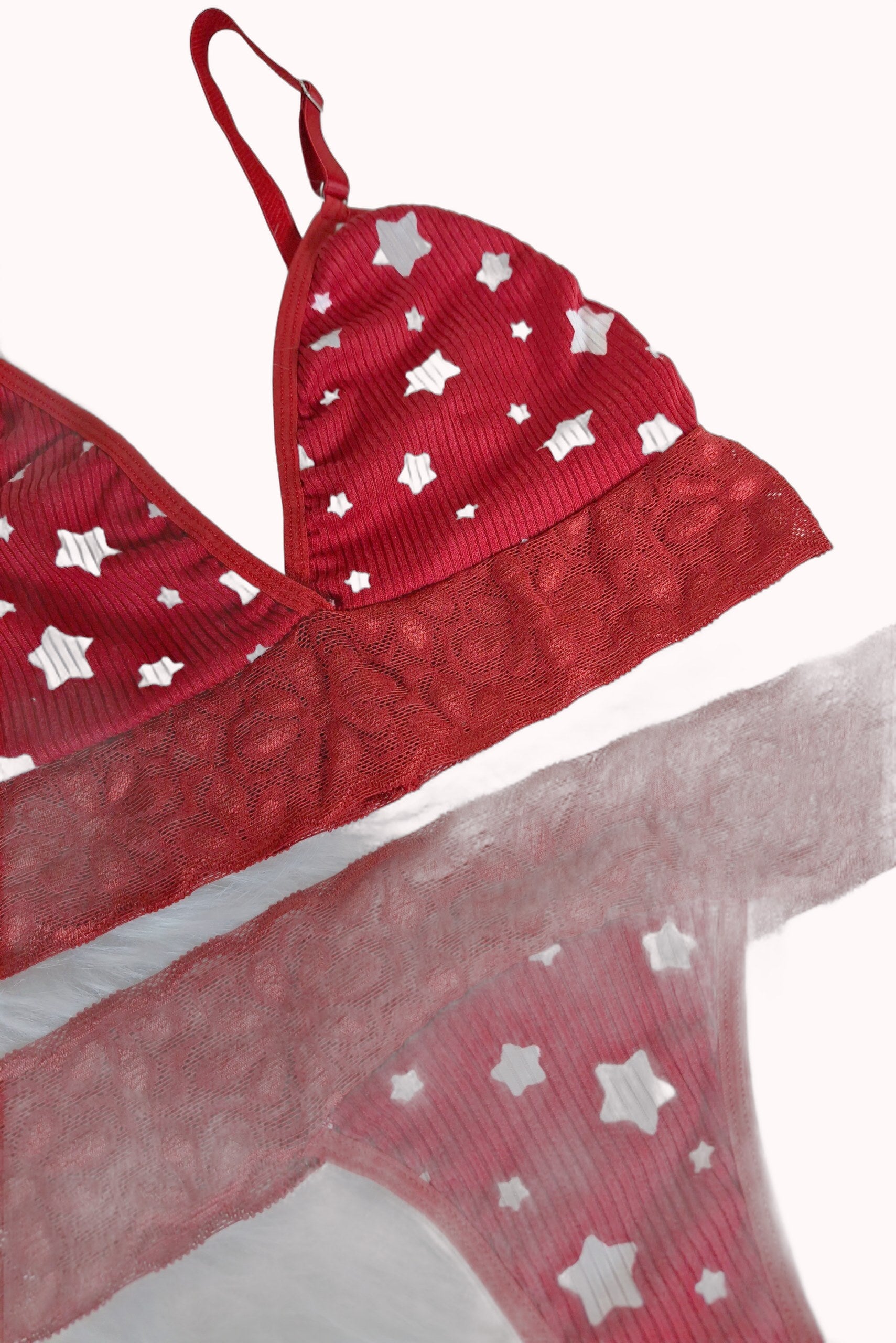 Conjunto Sem Bojo Canelado com Renda – Doce Malícia