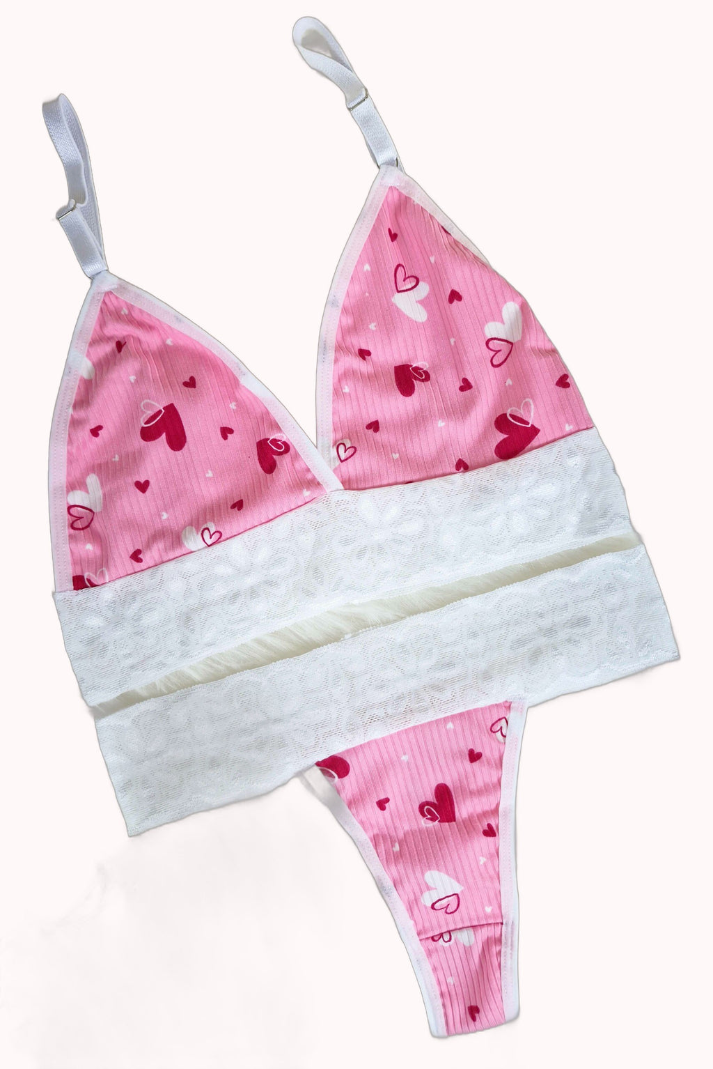 Conjunto Sem Bojo Canelado com Renda – Doce Malícia