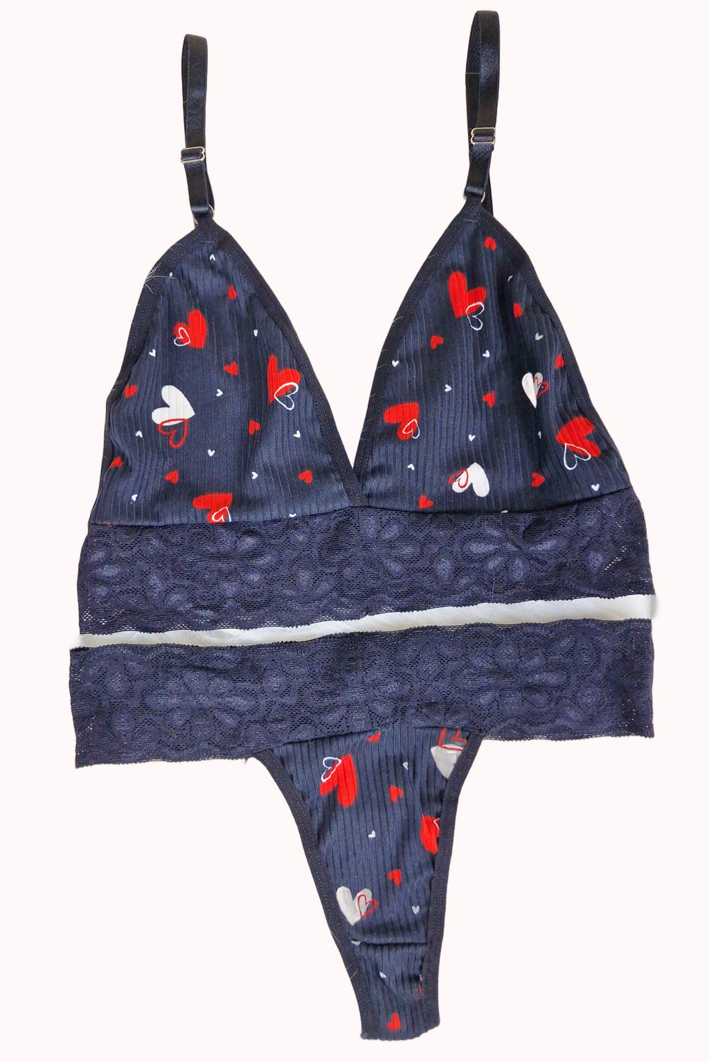 Conjunto Sem Bojo Canelado com Renda – Doce Malícia