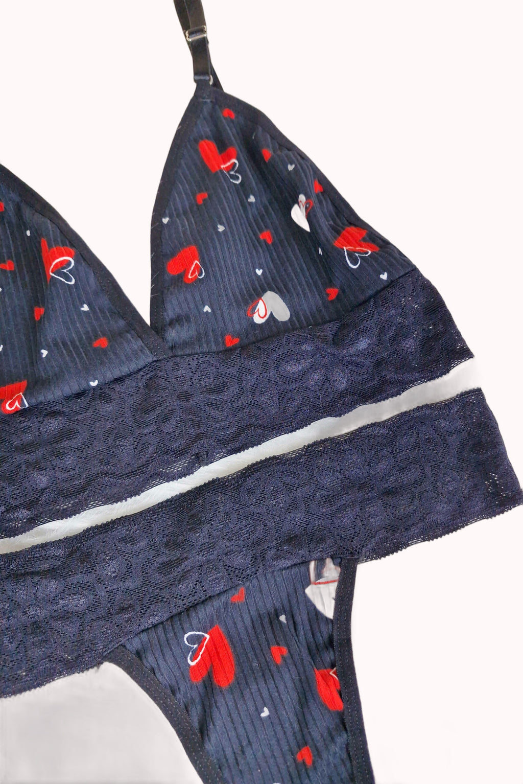 Conjunto Sem Bojo Canelado com Renda – Doce Malícia