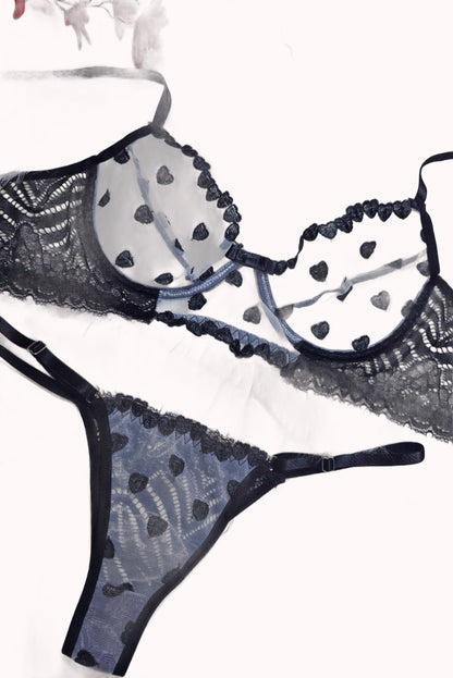 Conjunto Sexy sem Bojo com Tule Desenhado – Doce Malícia