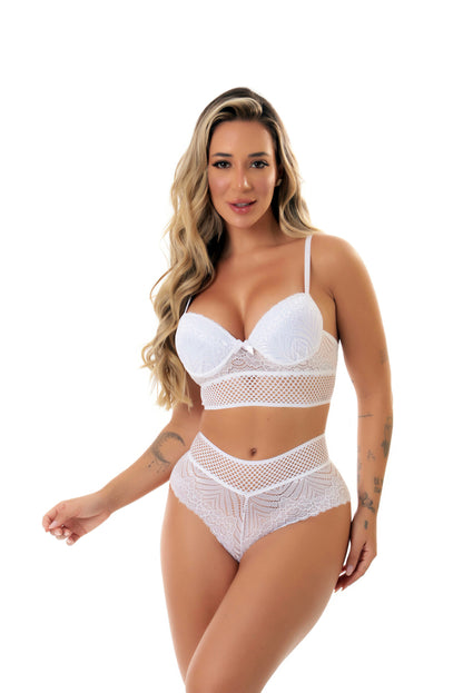 Conjunto Sensual de Bojo com em Branco – Doce Malícia