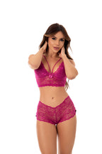 Conjunto Sensual de renda sem bojo em Branco – Doce Malícia