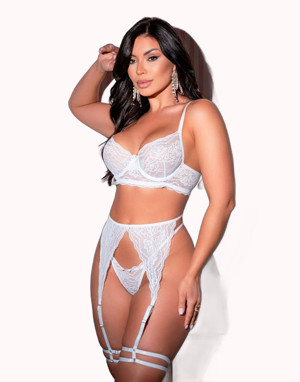 Conjunto Sensual Strappy com Cinta Liga – Doce Malícia