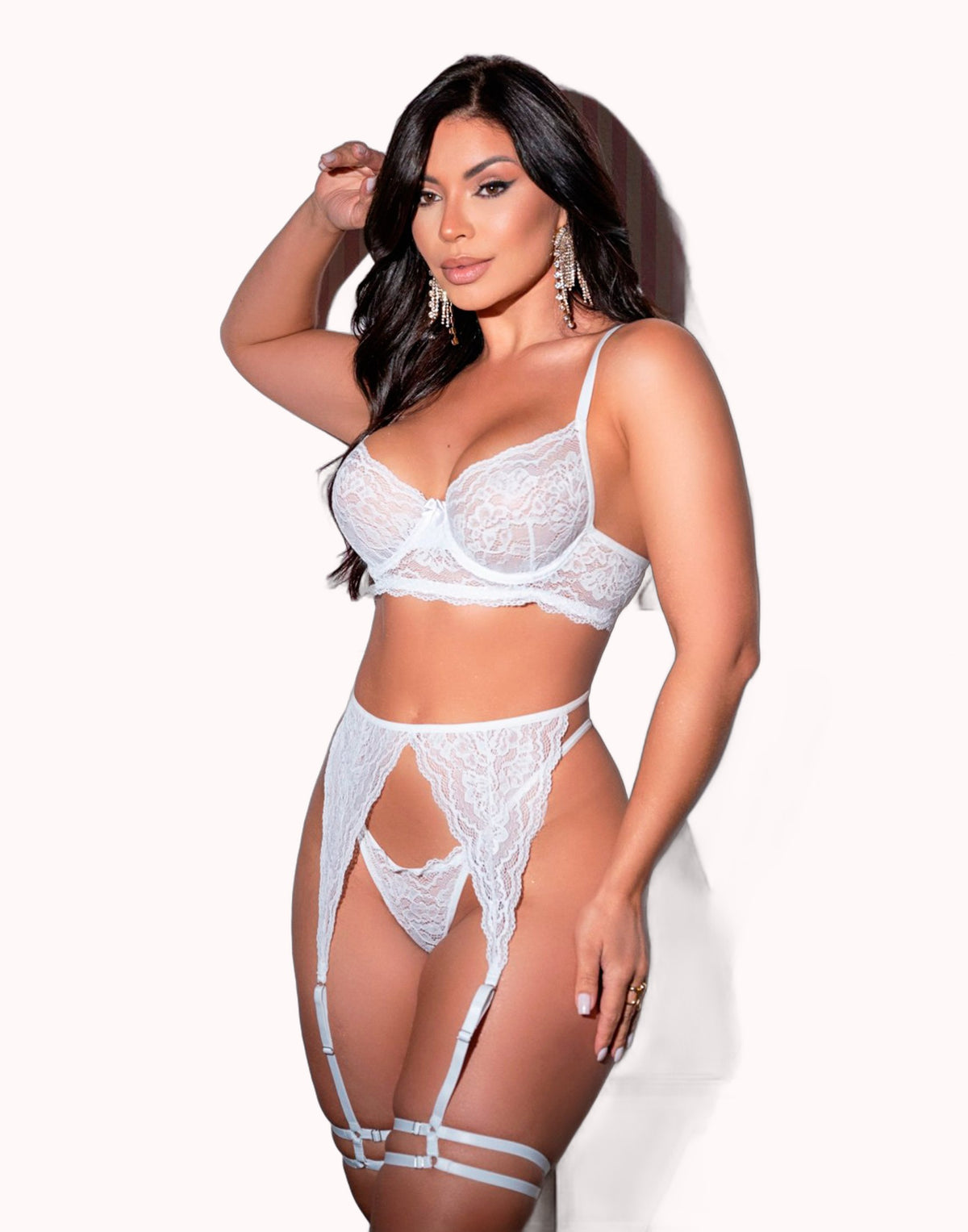 Conjunto Sensual Strappy com Cinta Liga – Doce Malícia