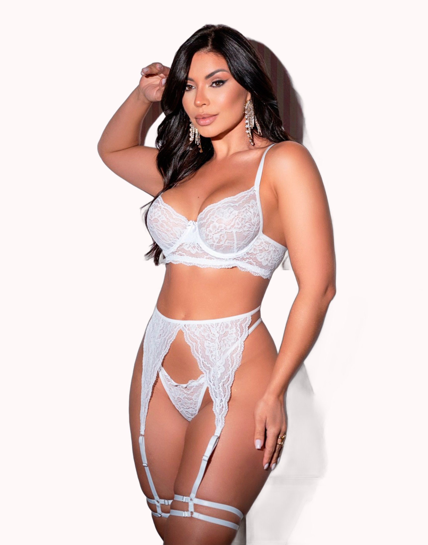 Conjunto Sensual Strappy com Cinta Liga – Doce Malícia