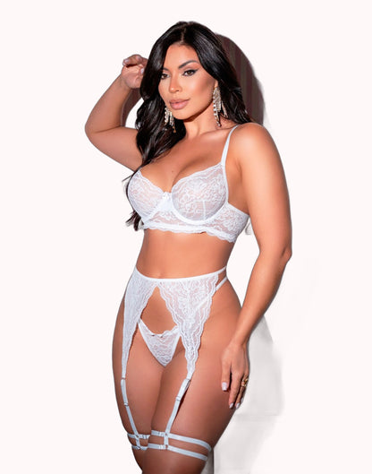 Conjunto Sensual Strappy com Cinta Liga – Doce Malícia